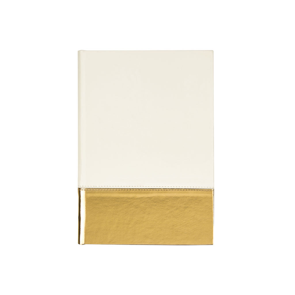 Branded Metallic Two-Tone Journal WhiteRoseGold