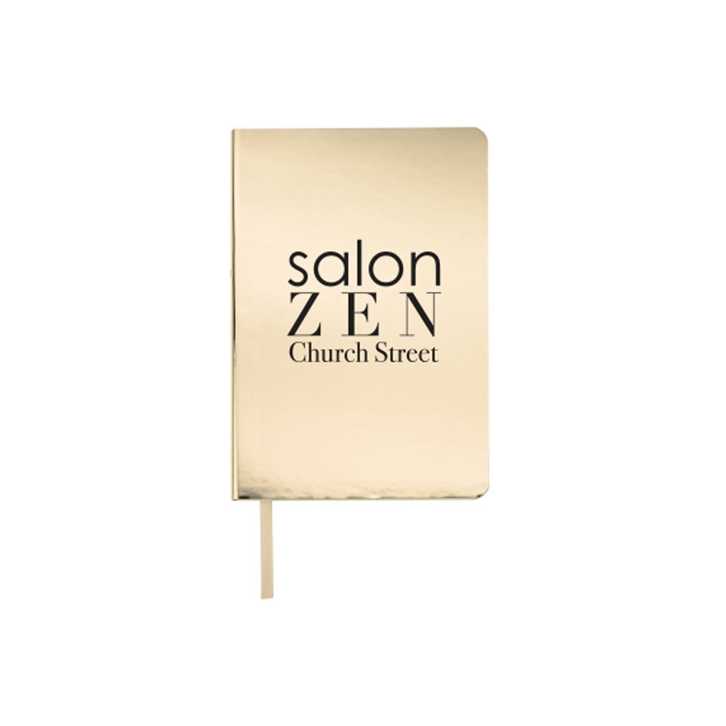 Custom Branded Reflections Metallic Notebook - Gold