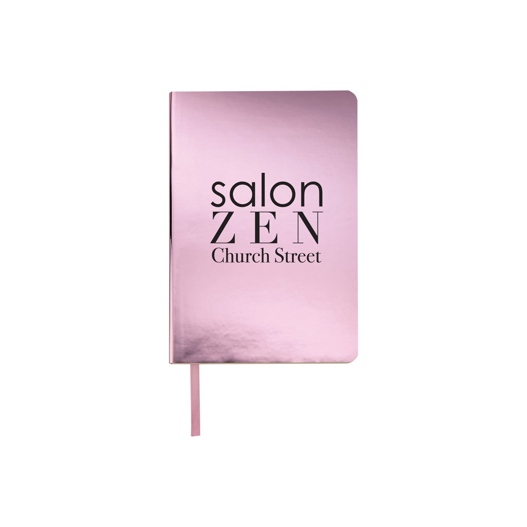 Custom Branded Reflections Metallic Notebook - Rose Gold