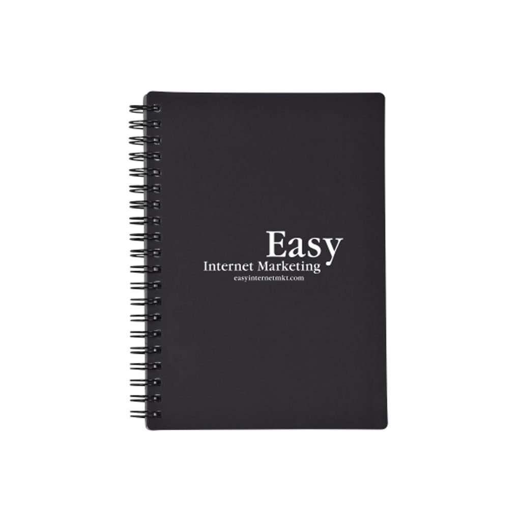 Custom Branded Rubbery Spiral Notebook - Blue