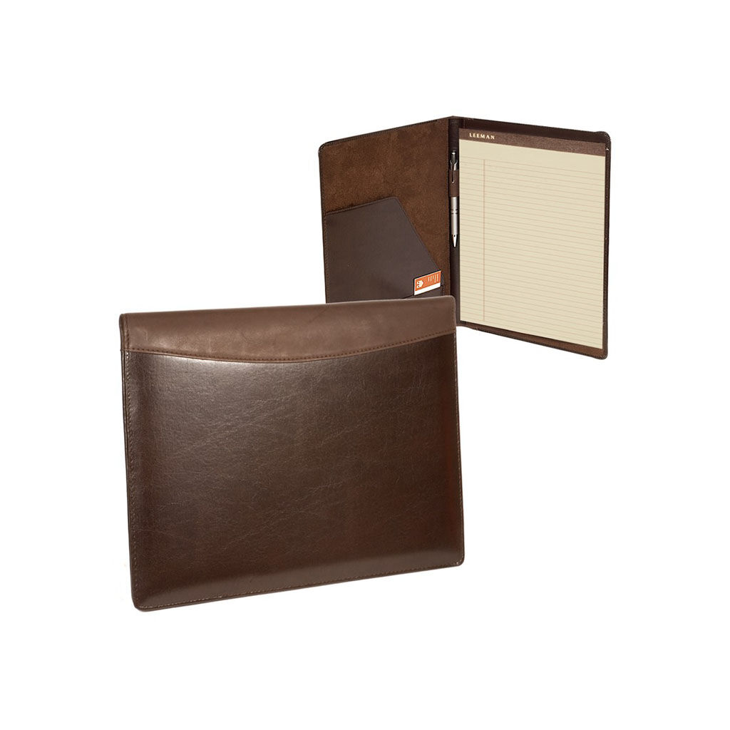 Custom Branded Soho Leather Business Portfolio - Brown