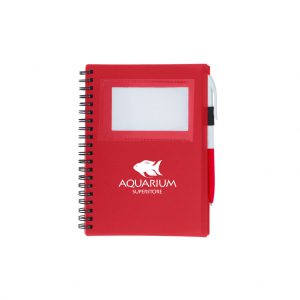 Branded Spiral Notebook with ID Window White