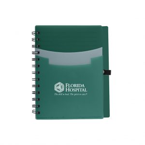 Branded Tri Pocket Notebook Green