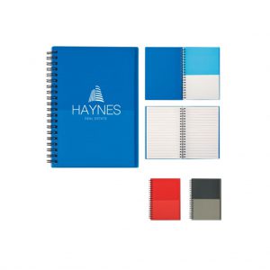 Branded Two-Tone Spiral Notebook Red