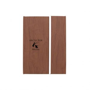 Branded Woodgrain Padfolio with Sticky Notes and Flags Dark Brown