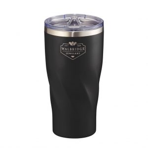 Branded 20 oz Hugo Copper Vac Tumbler with Powder Coating Black