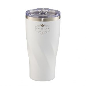 Branded 20 oz Hugo Copper Vac Tumbler with Powder Coating White