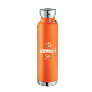 Branded 22 oz Thor Copper Vacuum Insulated Bottle Orange