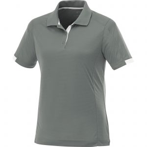 Branded Kiso Short Sleeve Polo (Male) Steel Grey/White