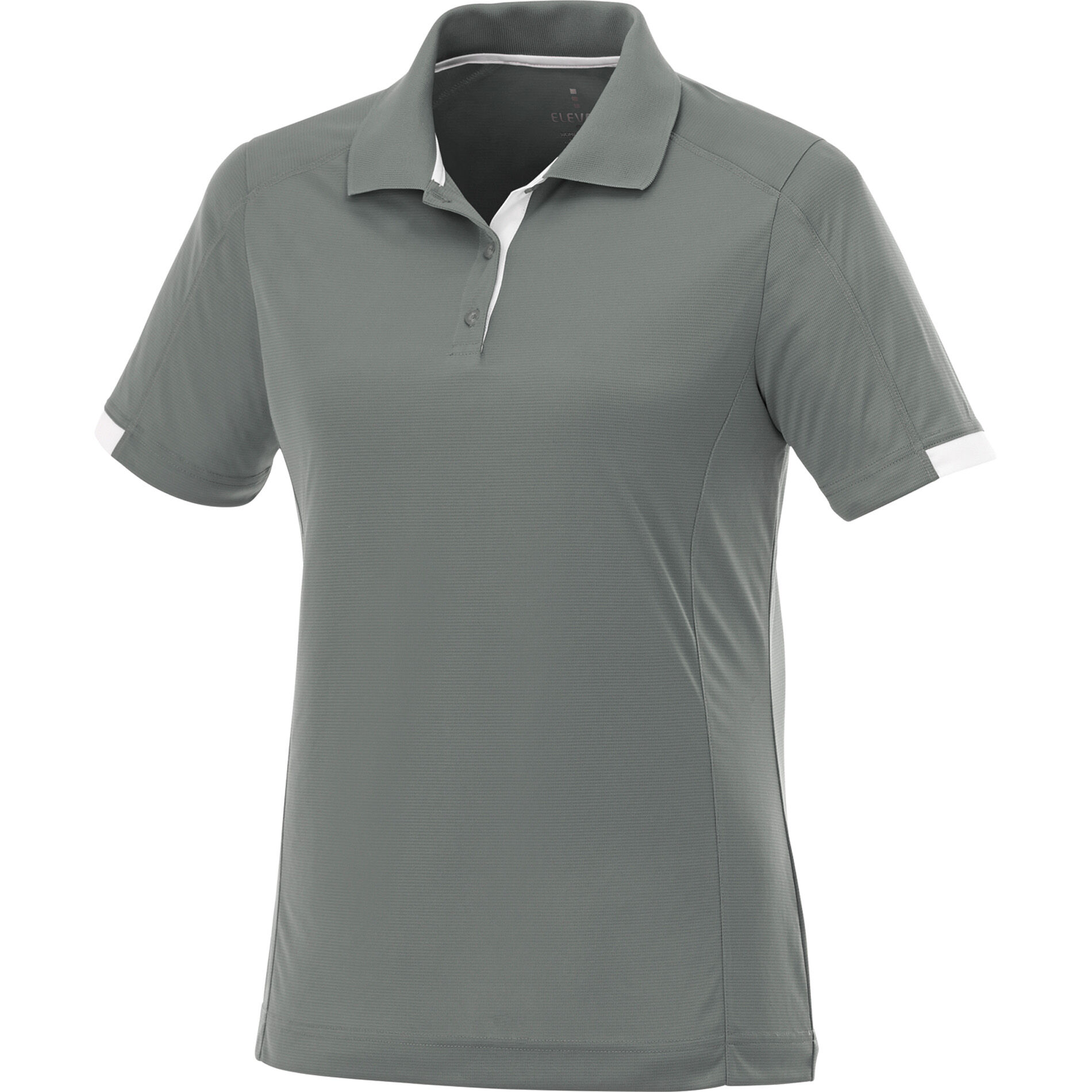 Branded Kiso Short Sleeve Polo (Male) Steel Grey/White