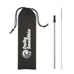 Custom Branded Stainless Steel Straw Kit - Black