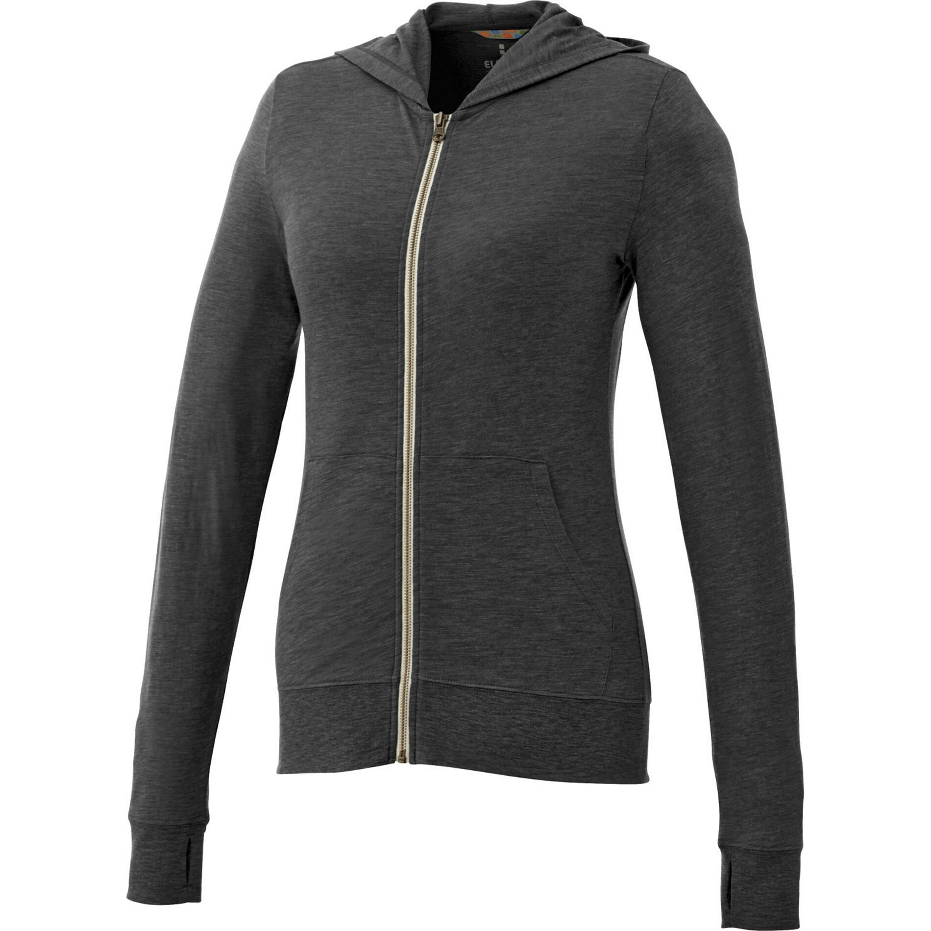 Branded Garner Knit Full Zip Hoody (Female) Heather Dark Charcoal