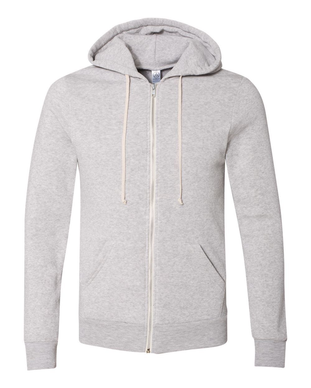 Branded Alternative Rocky Eco-Fleece Full Zip Hooded Sweatshirt Edo Light Grey