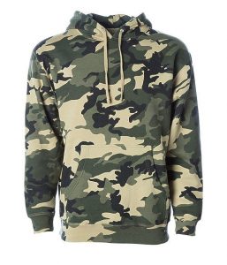 Branded Independent Trading Co. Heavyweight Hooded Sweatshirt Army Camouflage