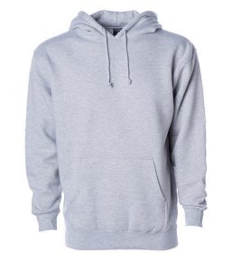 Branded Independent Trading Co. Heavyweight Hooded Sweatshirt Grey Heather