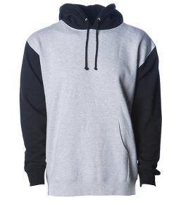 Branded Independent Trading Co. Heavyweight Hooded Sweatshirt Grey Heather/Black