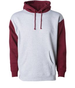 Branded Independent Trading Co. Heavyweight Hooded Sweatshirt Grey Heather/Currant