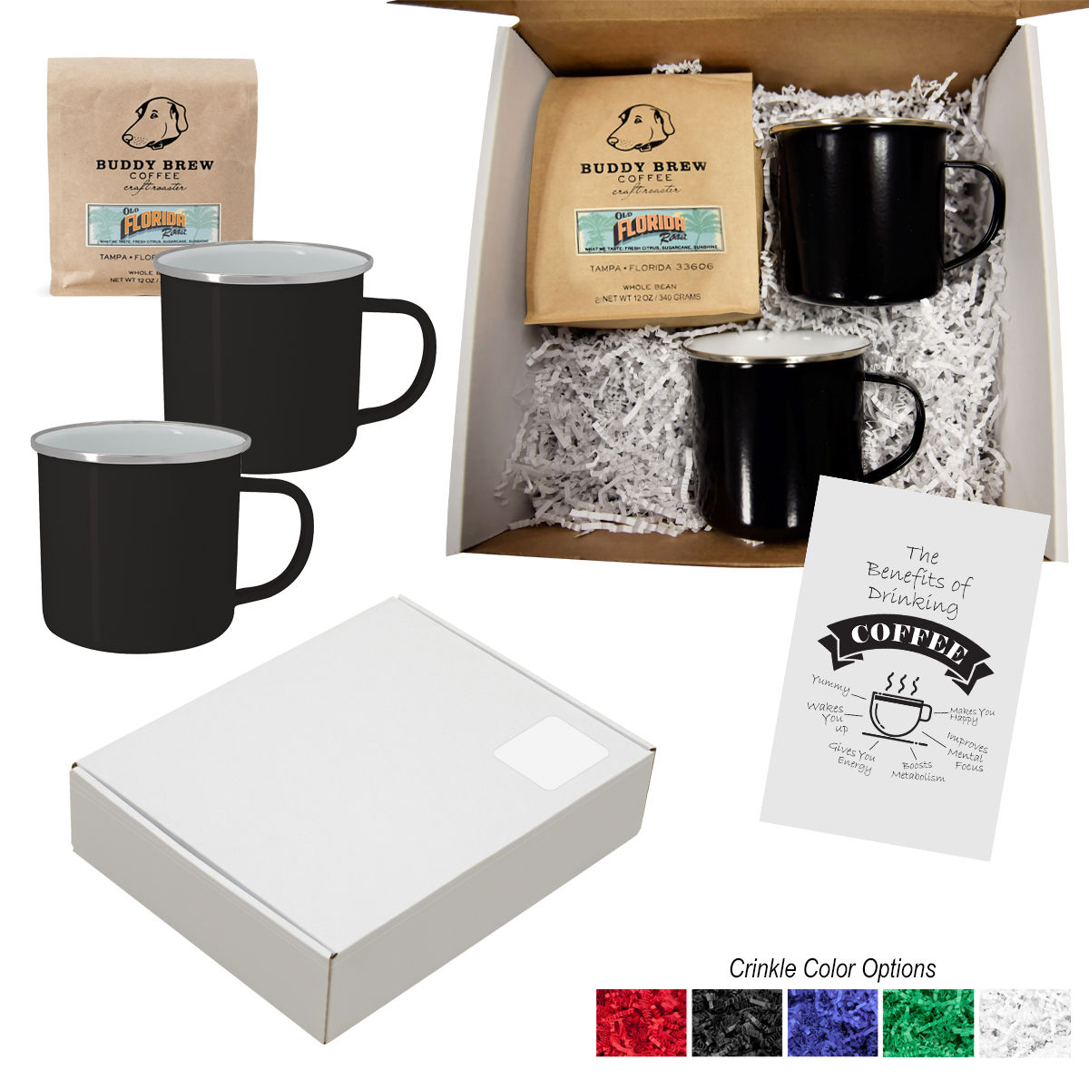 Custom Branded Buddy Brew Coffee Gift Set For Two - Blank