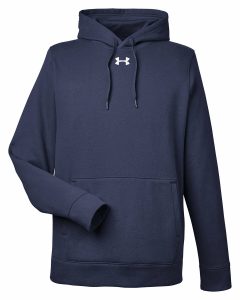 Branded Under Armour Men’s Hustle Pullover Hooded Sweatshirt Midnight Navy/White