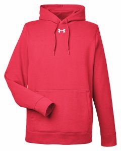 Branded Under Armour Men’s Hustle Pullover Hooded Sweatshirt Red/White