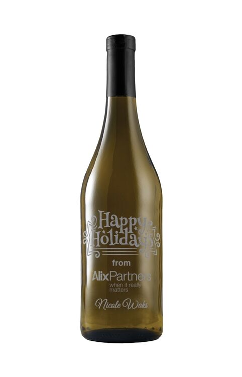 Branded Etched Chardonnay White Wine with No Color Fill Chardonnay