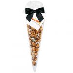 Custom Branded Gourmet Popcorn Cone Bags (small) - White Cheddar Truffle Popcorn