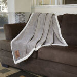 Branded Kanata Original Lambswool Throw Herringbone Gray