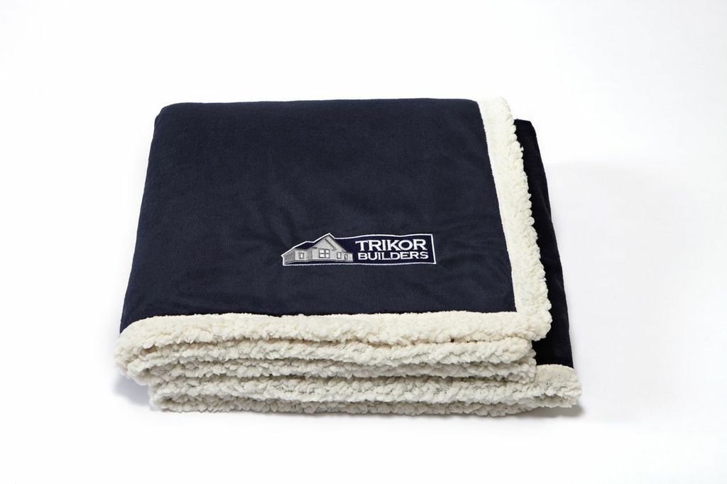 Branded Kanata Original Lambswool Throw Midnight Blue