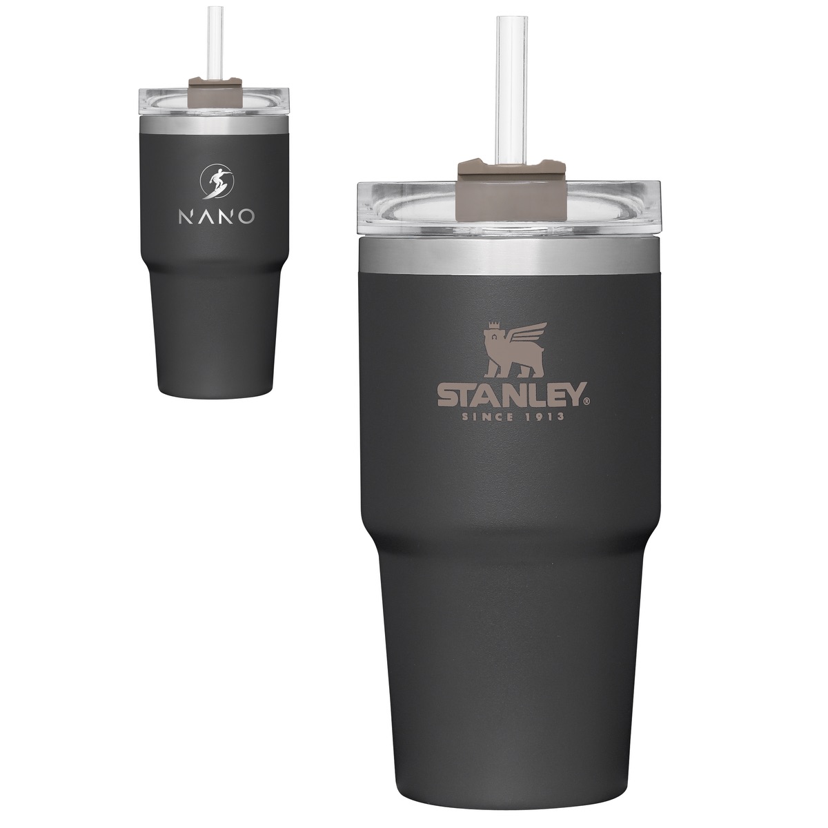 Charcoal Stanley Adventure Quencher Travel Tumbler Mugs, 30oz| with handle|  with custom Limited Edition