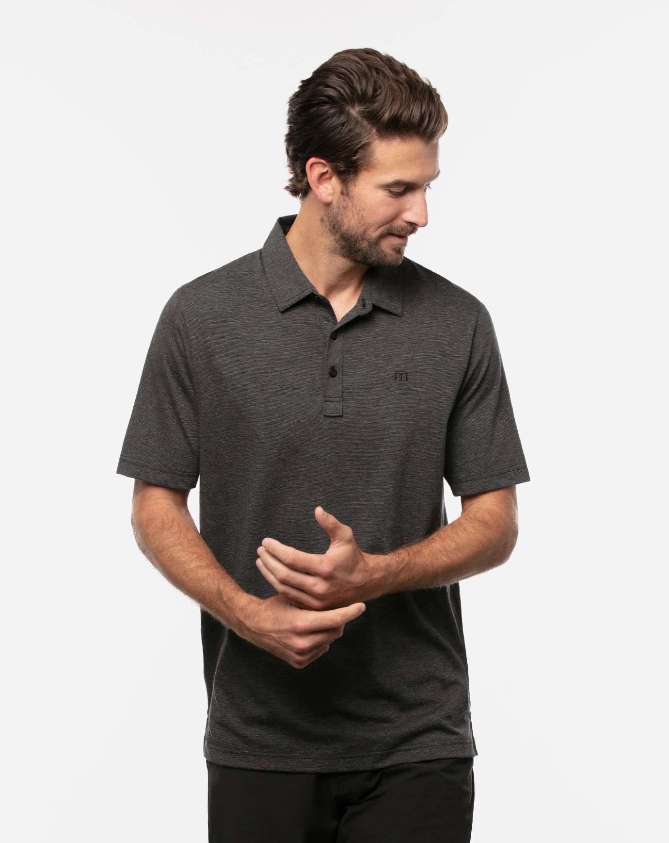 Branded TravisMathew The Zinna Polo Black Heather