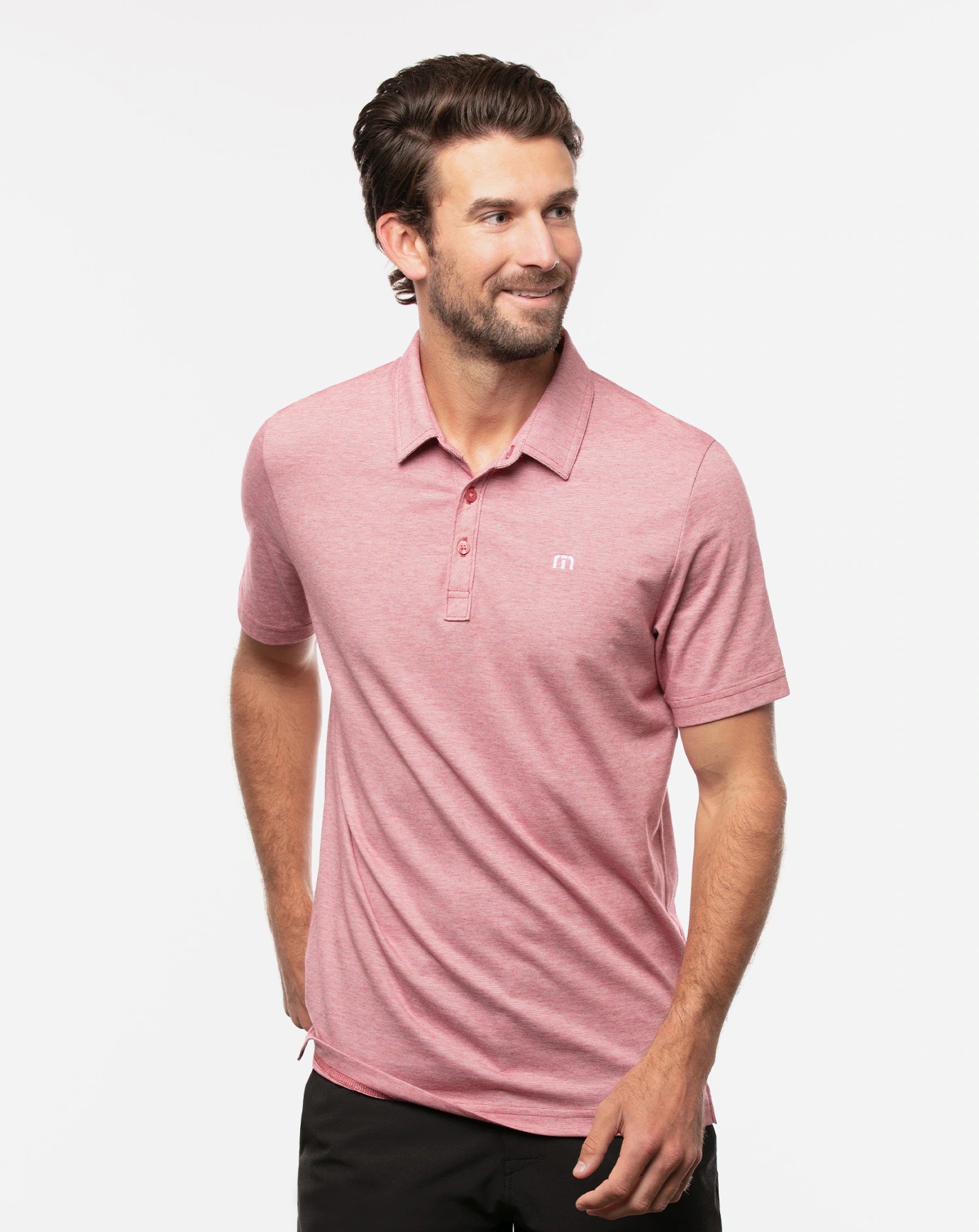 Branded TravisMathew The Zinna Polo Heather Cardinal