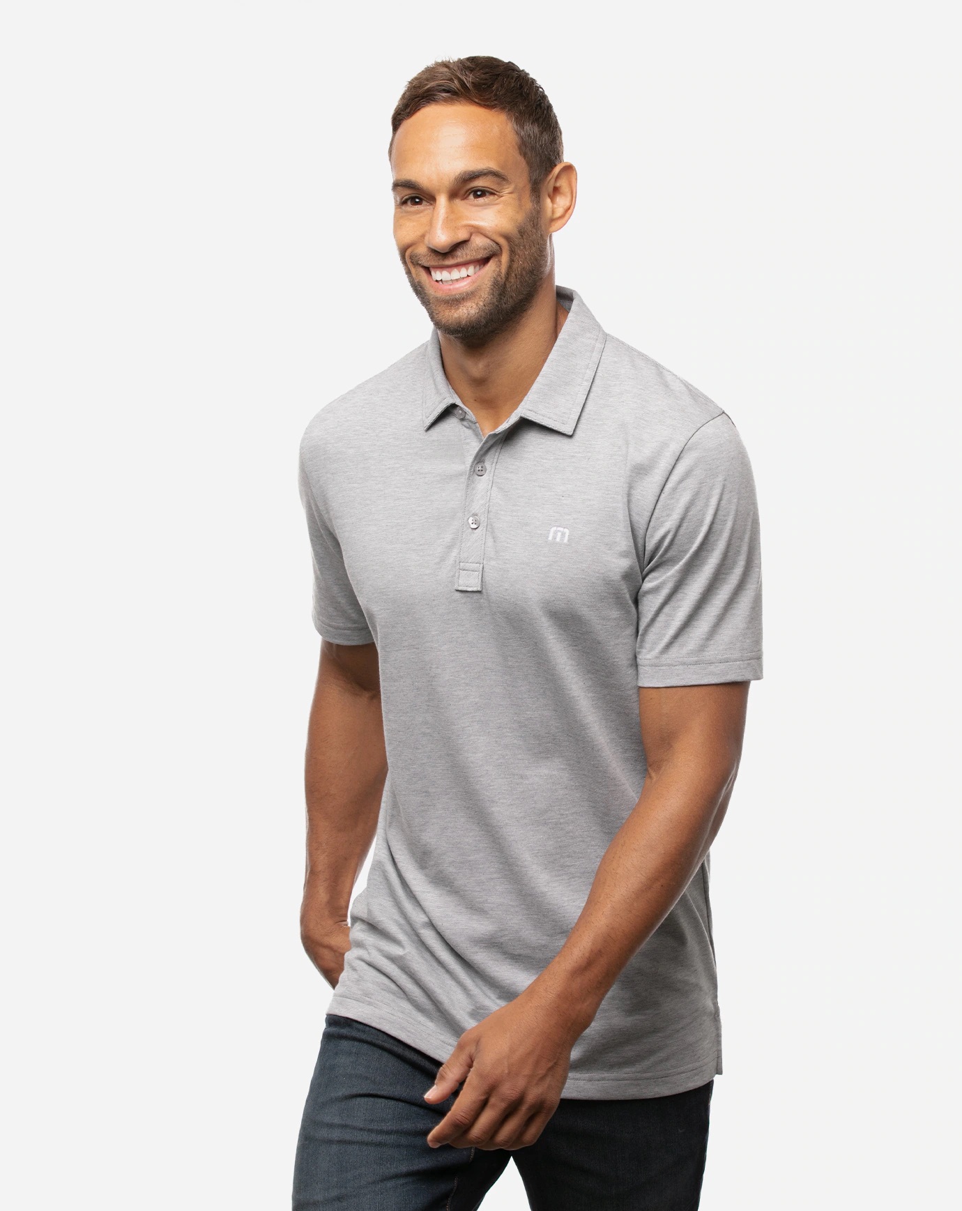 Branded TravisMathew The Zinna Polo Heather Grey