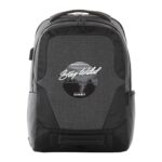 Custom Branded Overland TSA Friendly 17 Inch Laptop Backpack with USB Port - Charcoal