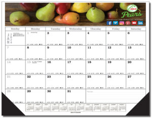 custom full color blotter calendar with pears