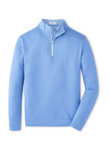 Branded Peter Millar Men’s Perth Performance Melange Quarter-Zip Blue Sea