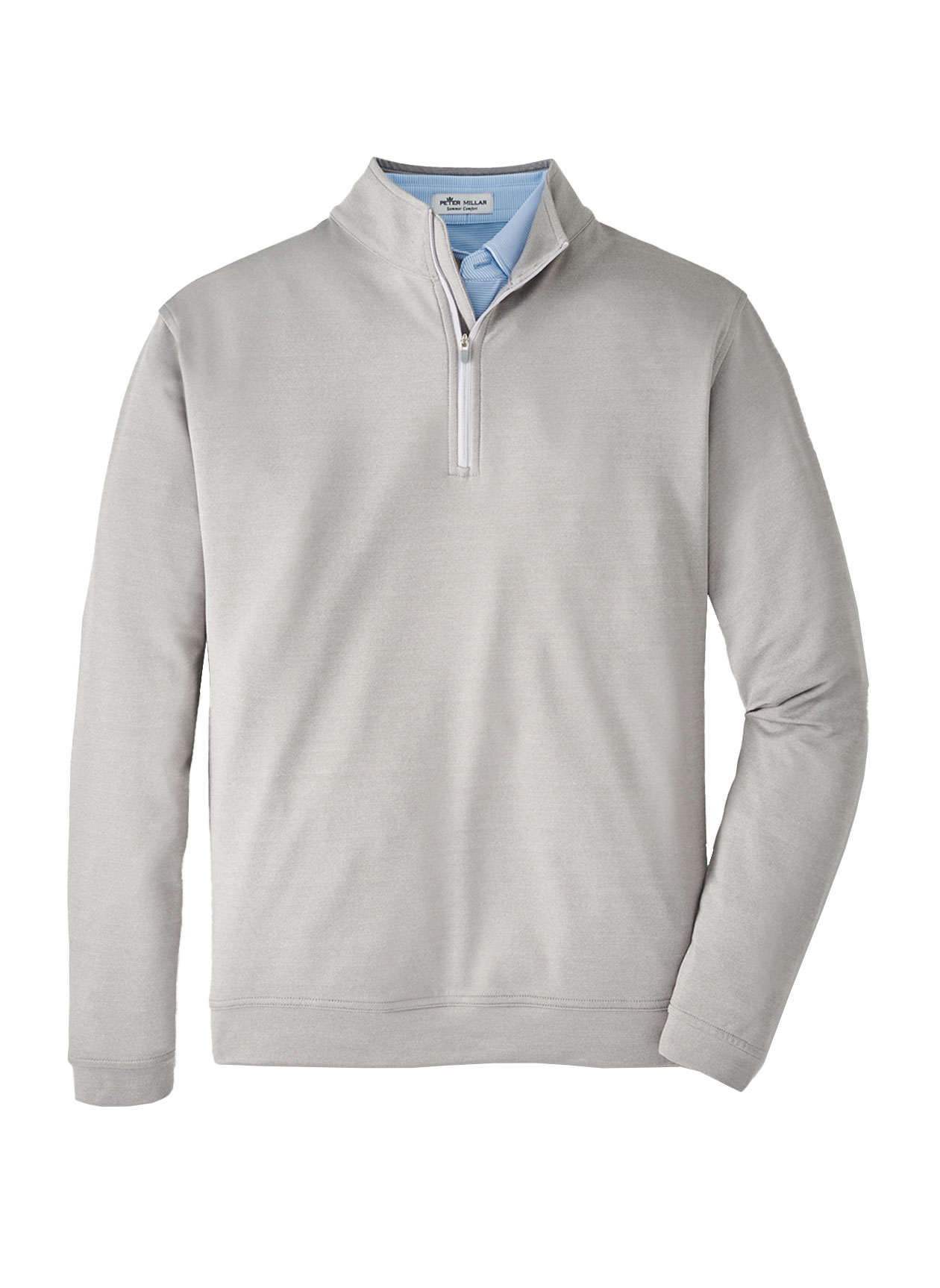 Branded Peter Millar Men’s Perth Performance Melange Quarter-Zip Gale Grey