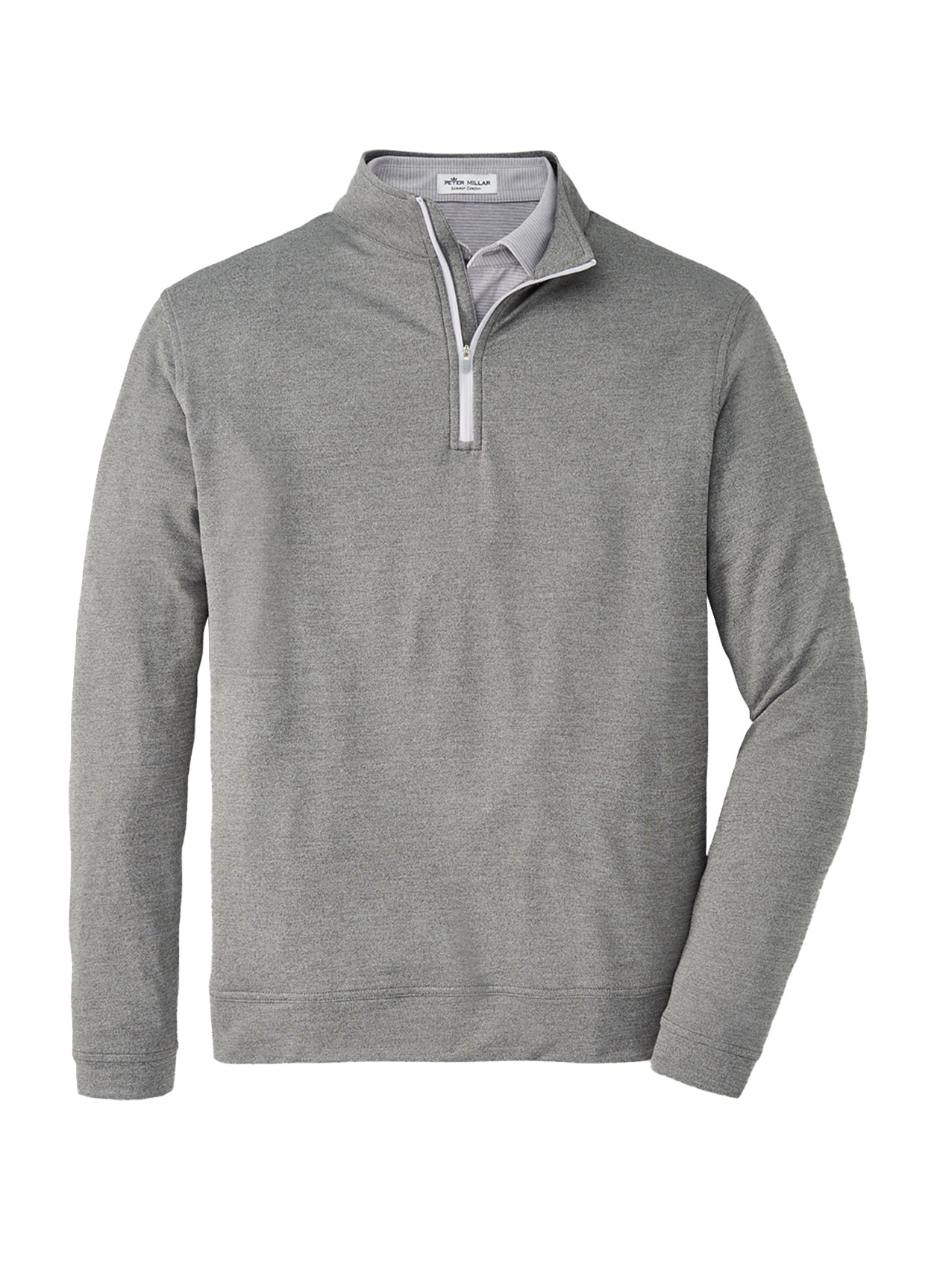 Branded Peter Millar Men’s Perth Performance Melange Quarter-Zip Smoke