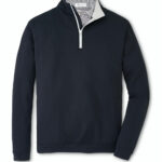 Branded Peter Millar Men’s Perth Stretch Loop Terry Quarter-Zip Black