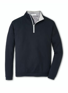 Branded Peter Millar Men’s Perth Stretch Loop Terry Quarter-Zip Black