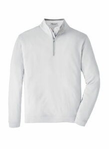 Branded Peter Millar Men’s Perth Stretch Loop Terry Quarter-Zip British Grey