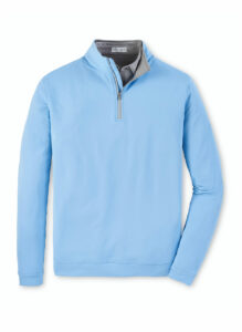 Branded Peter Millar Men’s Perth Stretch Loop Terry Quarter-Zip Cottage Blue