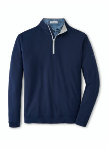 Branded Peter Millar Men’s Perth Stretch Loop Terry Quarter-Zip Navy