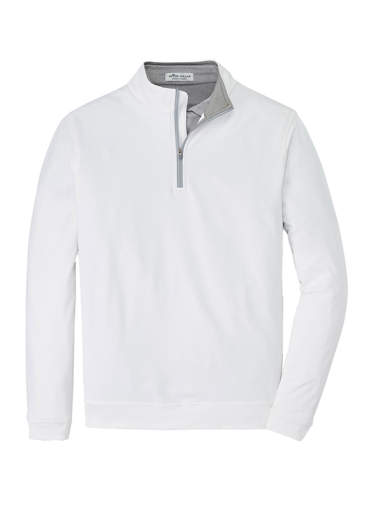 Branded Peter Millar Men’s Perth Stretch Loop Terry Quarter-Zip White