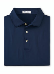 Branded Peter Millar Men’s Solid Performance Polo – Self Collar Navy