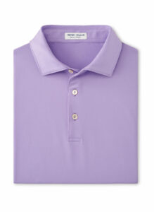 Branded Peter Millar Men’s Solid Performance Polo – Self Collar Ultra Violet