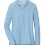 Branded Peter Millar Women’s Melange Raglan Sleeve Perth Layer Quarter-Zip Cottage Blue