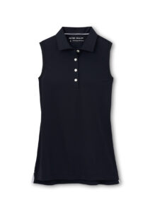 Branded Peter Millar Women’s Sleeveless Banded Button Polo Black